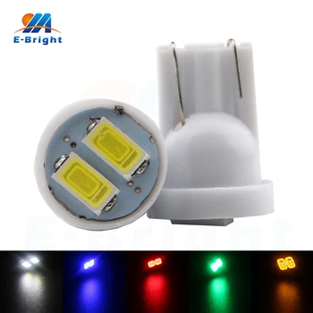 

10pcs 12V 24V DC W5W 194 168 T10 5630 2 SMD LED Bulbs Cars Door Clearance Reading Instrument Lights White Blue Red Green Amber