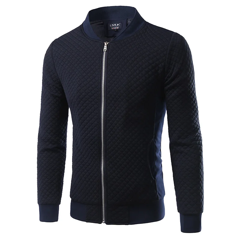 Casual Slim Fit Men's Baseball Jacket Men Small Plaid Soft Autumn