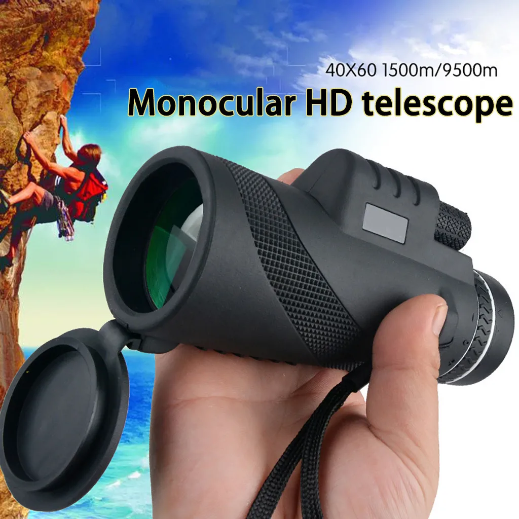 

Outdoor 40x60 Clarity HD Vision Pocket Telescope Monocular Telescope Low Level Night Vision Green Film Optics Telescope 2.0#