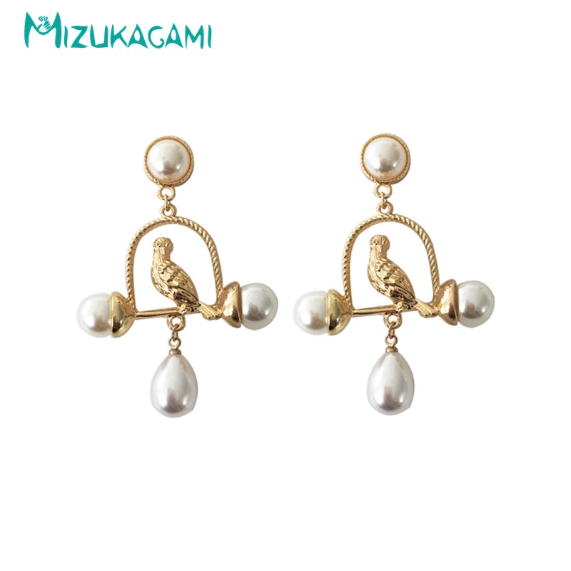 

Earrings for Women Pearl Gold Zinc Alloy Metal Korean Earrings Dangle Statement Earrings Indian Jewelry