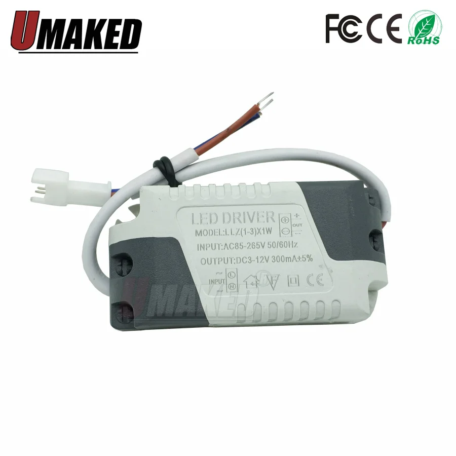 

AC85-265V LED Constant Current Driver 1-3W 4-7W 8-12W 12-18W 18-24W 24-36W Power Supply Output 300mA External Drive For downligh