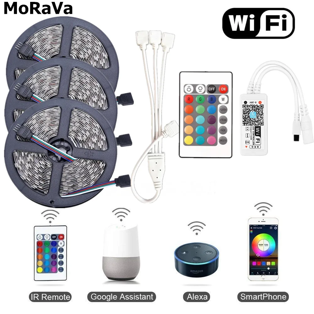 Светодиодная лента 5050 с Wi Fi синхронизация музыкальным ритмом 12 В не