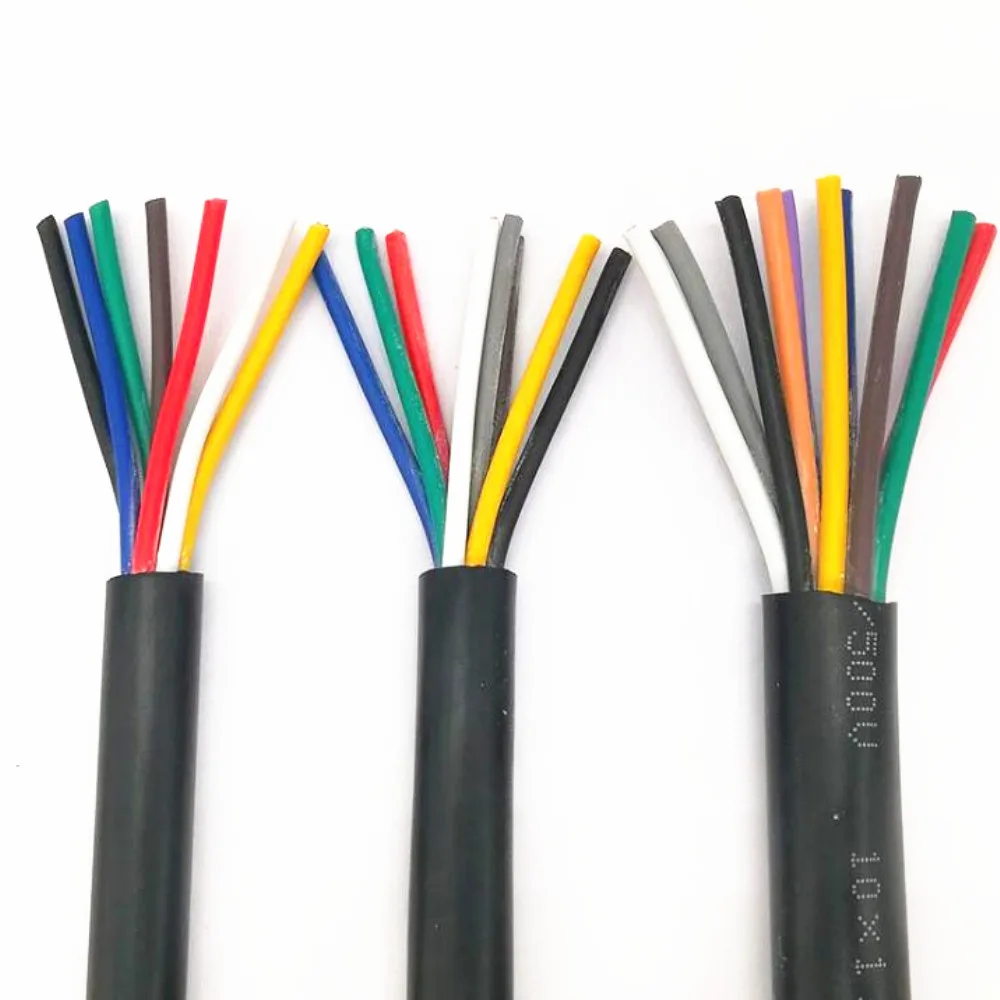 18 AWG 0.75MM2 RVV 2/3/4/5/6/7/8/10/12/14/16/18 Cores Pins Copper Wire Conductor Electric RVV Cable Black