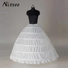6-обручи бальное платье юбка Для женщин нижнее белье для Свадебные платья кринолин свадебные аксессуары белый реальные фотографии
