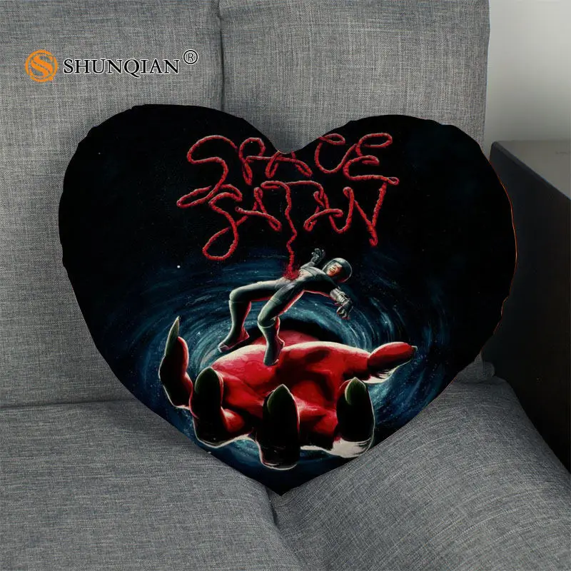 

2017 New arrival Custom zipper Pillowcase Cover Satan Heart Shape Pillow Cover Size 41x36cm,47x42cm