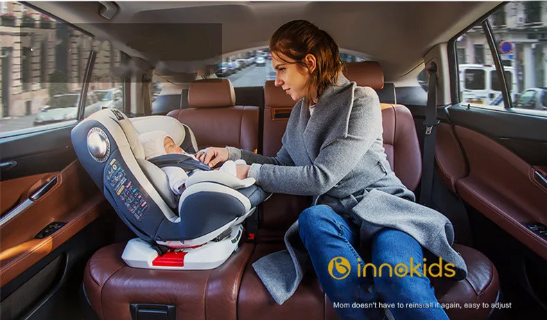 YC05S  Innokids Child Safety Seat 360 Degree Rotating Car with 0-12 Years Old Baby Can Sit and Lay Isofix Latch  grey
