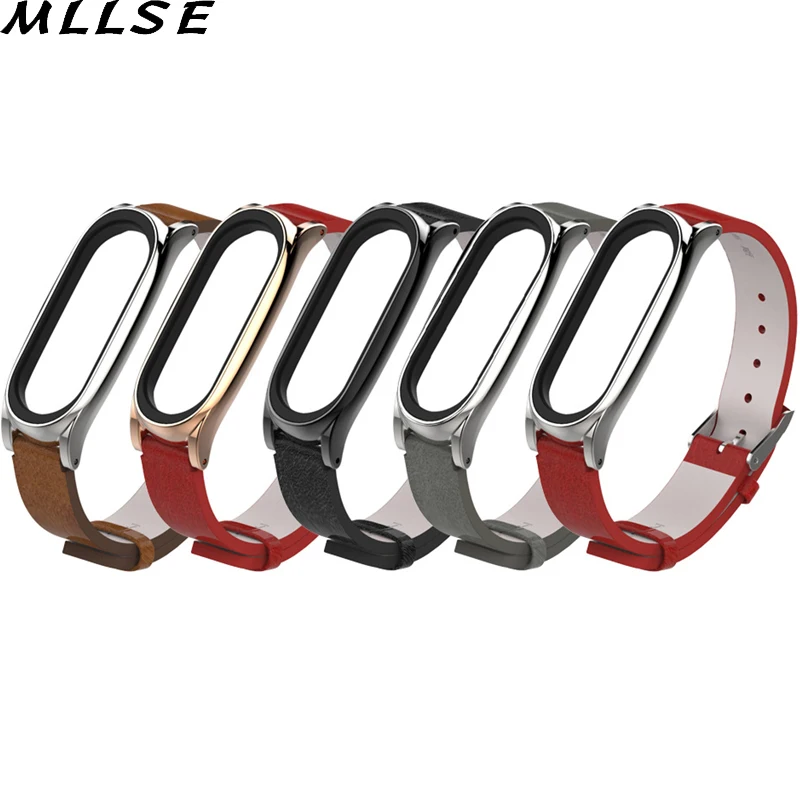

MLLSE 1PC Fashion Leather Bracelet for Xiaomi Mi Band 3 Smart Watch Replacement Accessories Wrist Strap Wristband