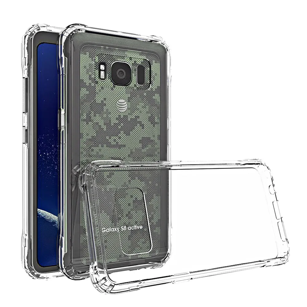 Для samsung Galaxy S8 Active Slim Fit ударопрочный жесткий чехол-накладка из поликарбоната Мягкая силиконовая рамка Прозрачный чехол для samsung Galaxy S8 Active - Цвет: Clear