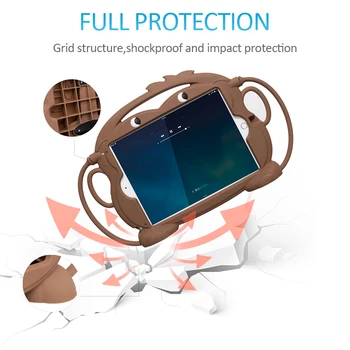 

Shockproof Kid Friendly Carry Case for iPad Pro Air 3 10.5 11 inch Washable Shockproof Silicone Stand Case for iPad 7th 10.2