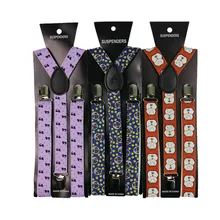 Winfox 2,5 см широкие животные печати кошка собака Эластичные подтяжки для мужчин и женщин Пристегивающиеся Подтяжки Регулируемая одежда брюки