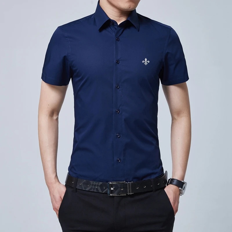 Dudalina новая брендовая формальная рубашка мужская рубашка с коротким рукавом отложной цвет приталенная Повседневная рубашка плюс размер masculcamisa Masculina