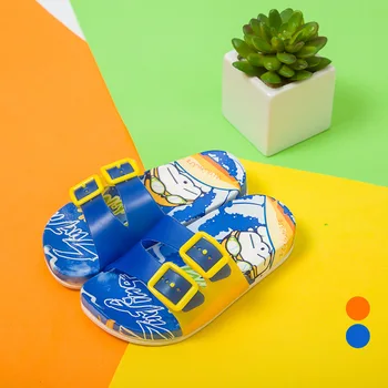 

Sea 2019 summer new boys and girls slippers children outside baby sandals hit color stitching sandals kids cute beach shoes