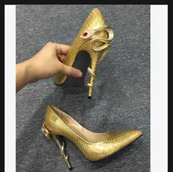 Лакированной кожи Свадебная обувь с украшением в виде кристаллов с мешком Роскошные туфли на высоких каблуках со стразами Женская обувь на