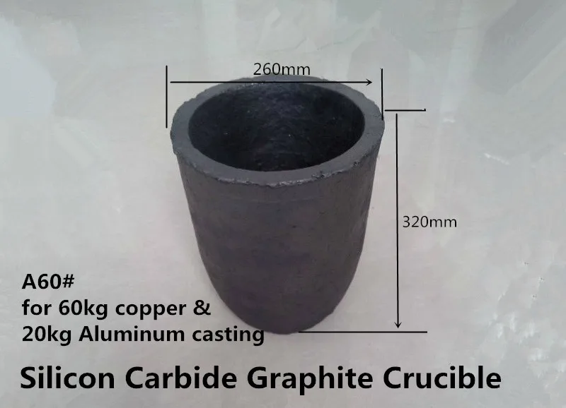 Buy A60 sic graphite crucible for 60kg copper or 20