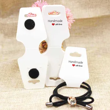

500pcs handmade DIY self seal jewelry necklace card white/brown paper hair ornaments display card 4.5*12cm