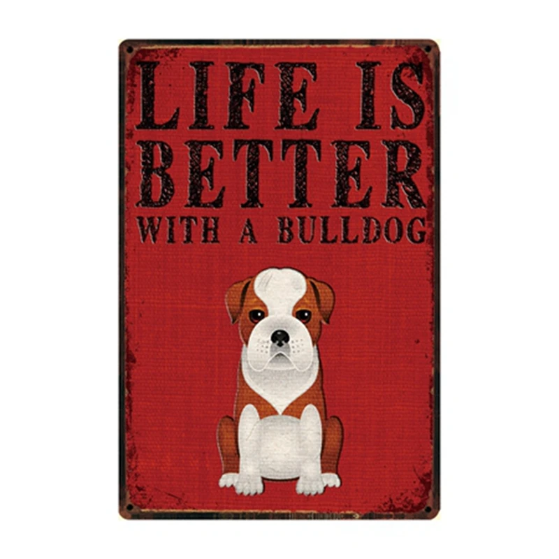 [Kelly66] жизнь лучше с собакой я люблю Йоркский металлический знак оловянный плакат домашний Декор Бар настенная живопись 20*30 см размер Dy62