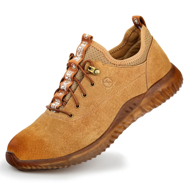 

large size mens casual steel toe caps working safety shoes pig leather worker shoe tooling security boots zapatos de seguridad