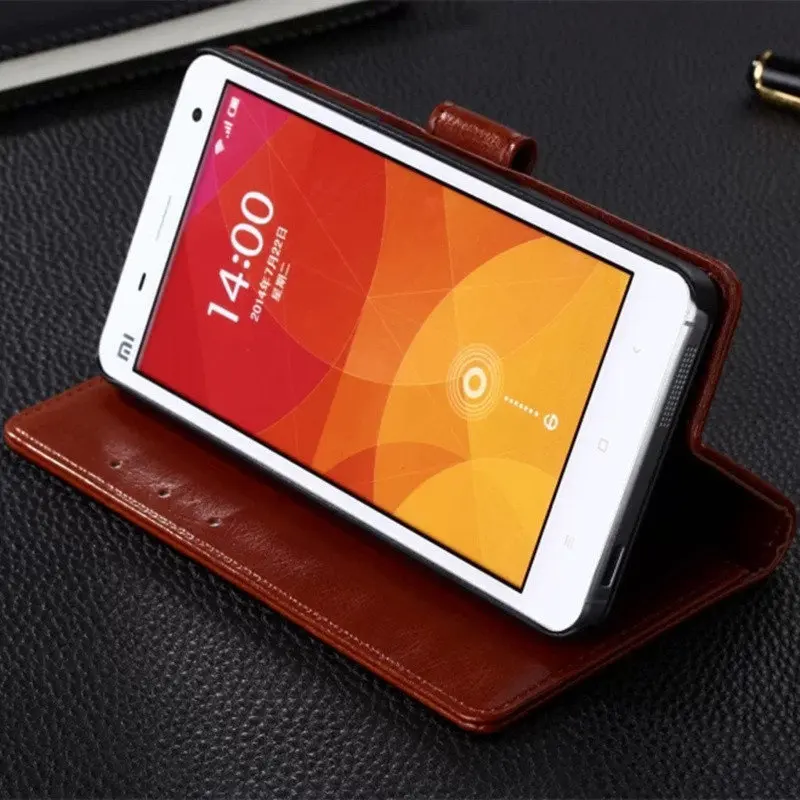 

Note2 for Xiaomi hongmi Redmi Note 2 Case Book Style Flip Wallet Card Slot Stent Cases Oil Wax Leather Cover Black Covers HM RM