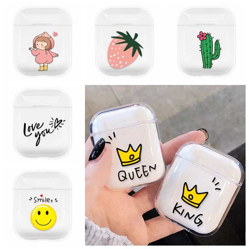 

Case For Airpods Case Cute Transparent Hard Wireless Bluetooth Earphone Case For Airpod Cover For Air Pods Cartoon Protector Box