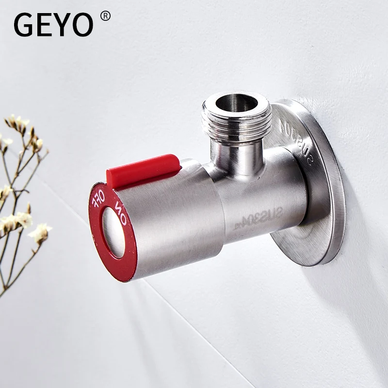 

GEYO Angle Valves SUS304 stainless steel brushed Kitchen Bathroom Accessories Angle Valve for Toilet Sink BasinWater Heater
