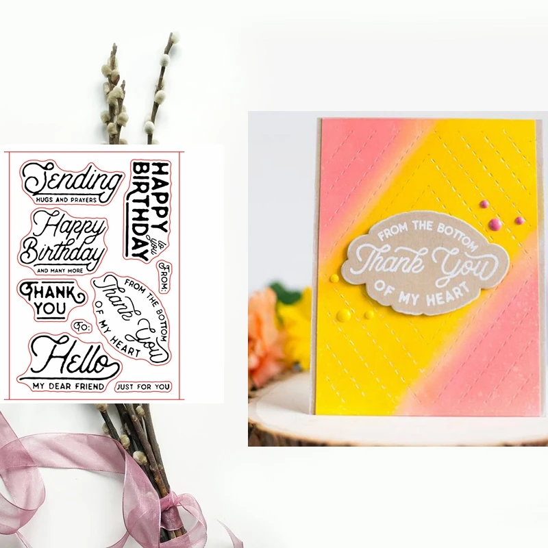 

Happy Birthday Words Clear Transparent Stamps DIY Crafts Card Album Making Stencil Decor Scrapbooking Embossing New Stamps 2019
