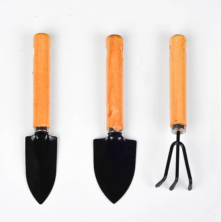 3PCS/SET Mini Garden Shovel Set Plant Tool Set with Wooden Handle