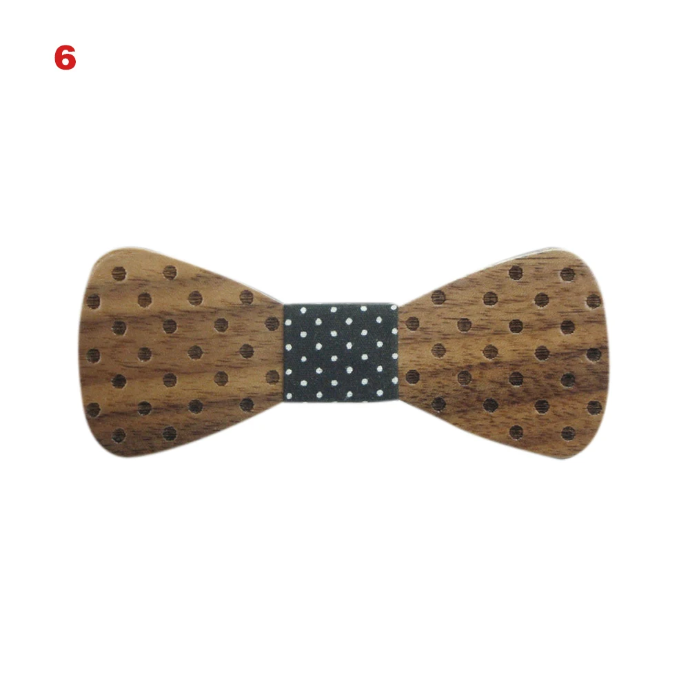 Children Kids Wood Bow Tie Carving Stars Butterfly Wooden Bowtie Wedding Party Accessories NGD88 - Цвет: 6