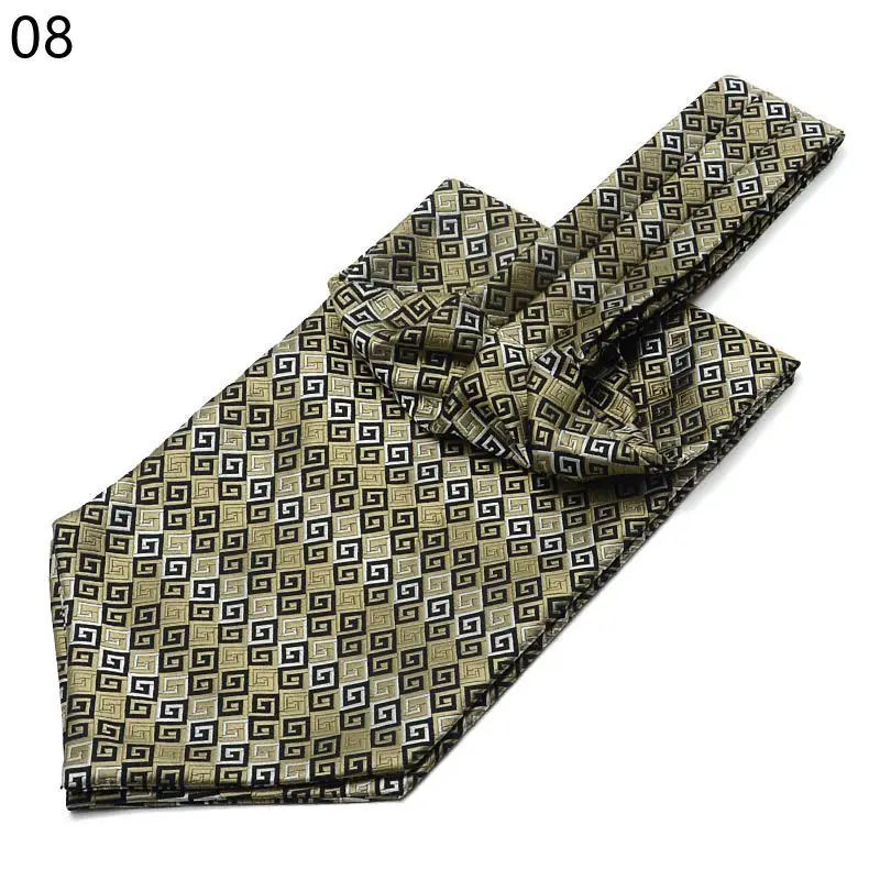 Men's  cravat suit silk scarf business collar wide tie retro pattern shirt scarf wedding party accessories