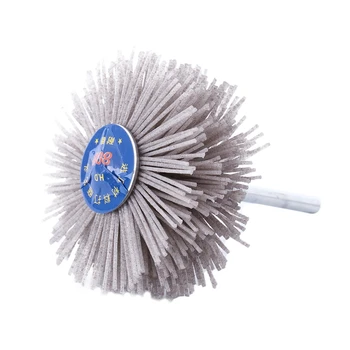 

6mm Shank 80mm Dia Abrasive Nylon Wheel Brush Woodwork Polish Bench Grinder
