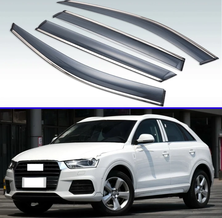 Для AUDI Q3 8U 2013 2014 2015 2016 2017 2018 пластиковые накладки на окно автомобиля кепки для