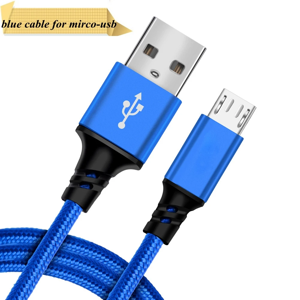 Олаф микро USB кабель 2.4A тканый Быстрая зарядка USB кабель для передачи данных для samsung Xiaomi LG планшет Android мобильный телефон usb зарядный шнур - Цвет: blue  micro usb