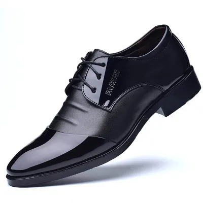 Г. Новые мужские туфли из высококачественной лакированной кожи, Zapatos de hombre, размеры 38-48, черные кожаные мягкие Мужские модельные туфли обувь для танцев - Цвет: 1