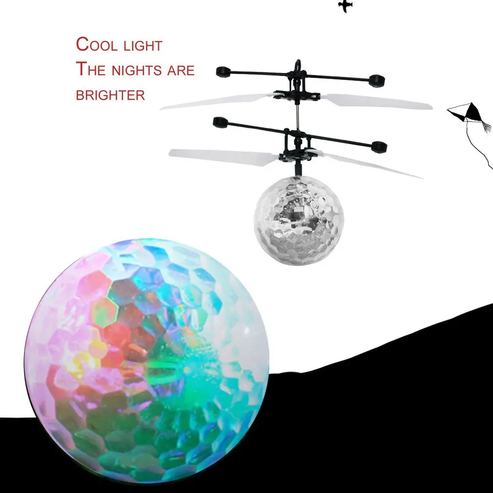 

Rc A Infrared Rays Induction Suspension Helicopter Air Colorful Flying Crepe Crystal Sphere Lighting Sphere Led Toy For Children