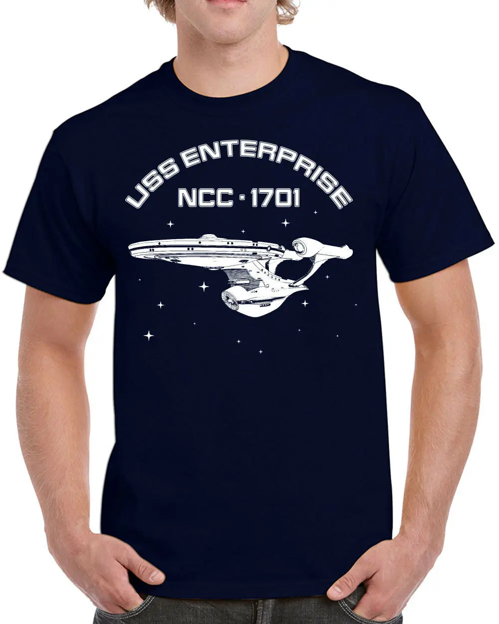 

606 Uss Enterprise Men'S Star Geek Nerd Trek Kirk Spock Captain Space Brand Summer Style Men O-Neck Slim Fit Printed Tops Shirt