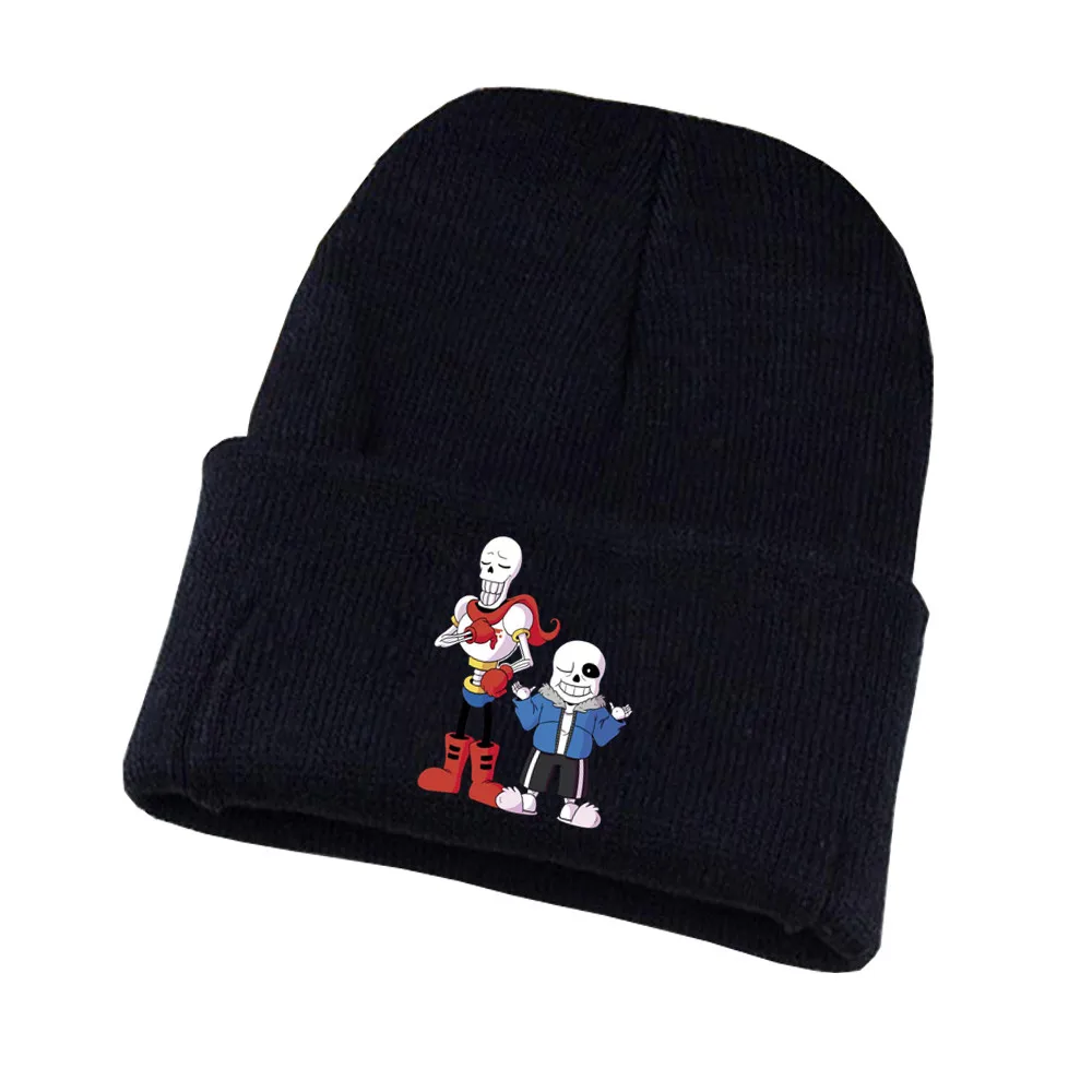 Аниме игра «Undertale» шляпа sans Косплей Костюм с головным убором унисекс принт Для Взрослых Повседневная хлопковая шапка для подростков зимняя вязаная шапочка