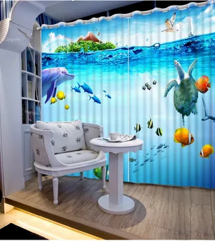

Window Curtain For Bedroom Blackout Ocean World 3D Curtain Beautiful Photo Customize Size 3D 2019 The New Curtains