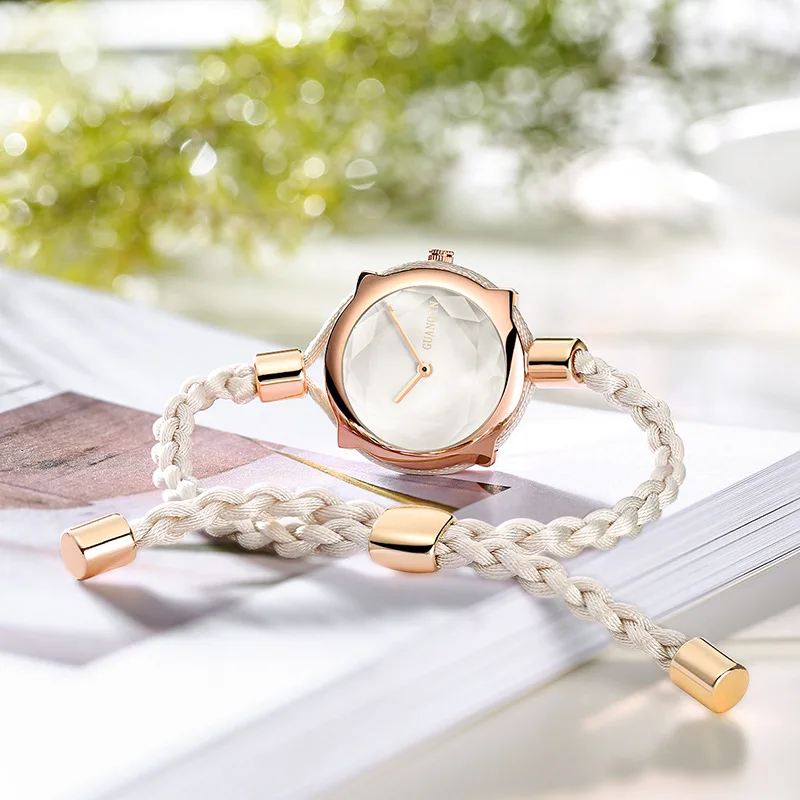 

GUANQIN 2018 New Fashion Women Quartz Watch with Multicolor Nylon Cloth Watchband Wristwatch Casual Style Design Women Clock