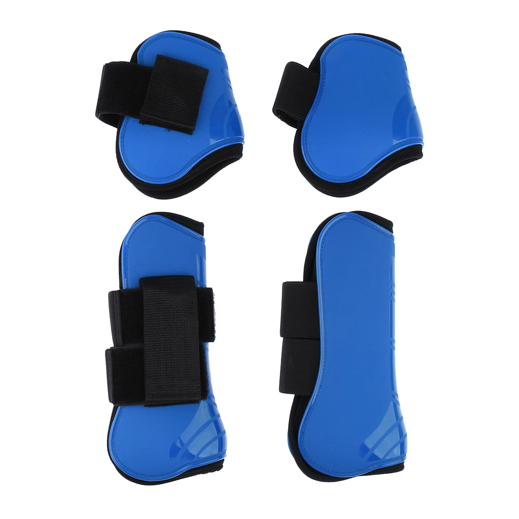 2 Pairs Horse Leg Boots Front Hind Leg Tendon Protect Equestrian Red