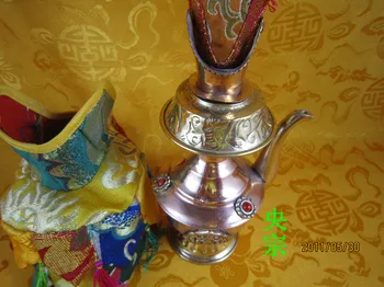 

Tibetan Buddhism statue of collector vumba + vumba offerings net bottle pot fan + full set of small clothing around the mantle