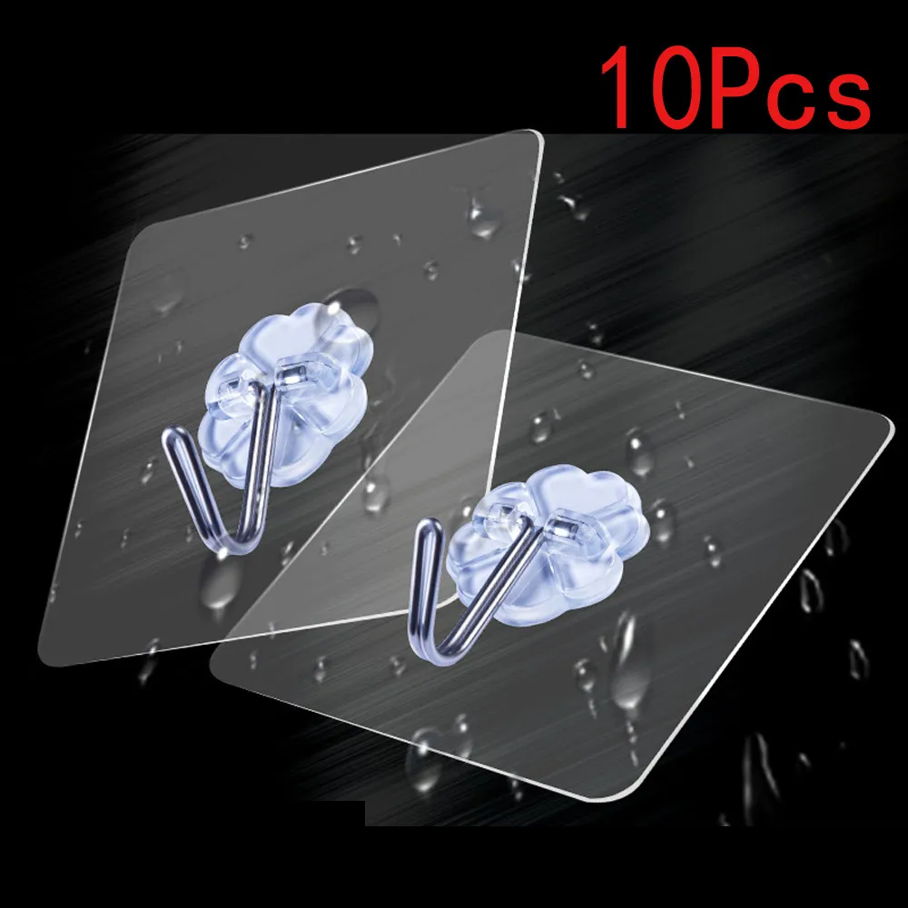 

10Pc Wall Hooks for hanging Strong Transparent Suction Cup Sucker Hanger For Kitchen Bathroom d90319