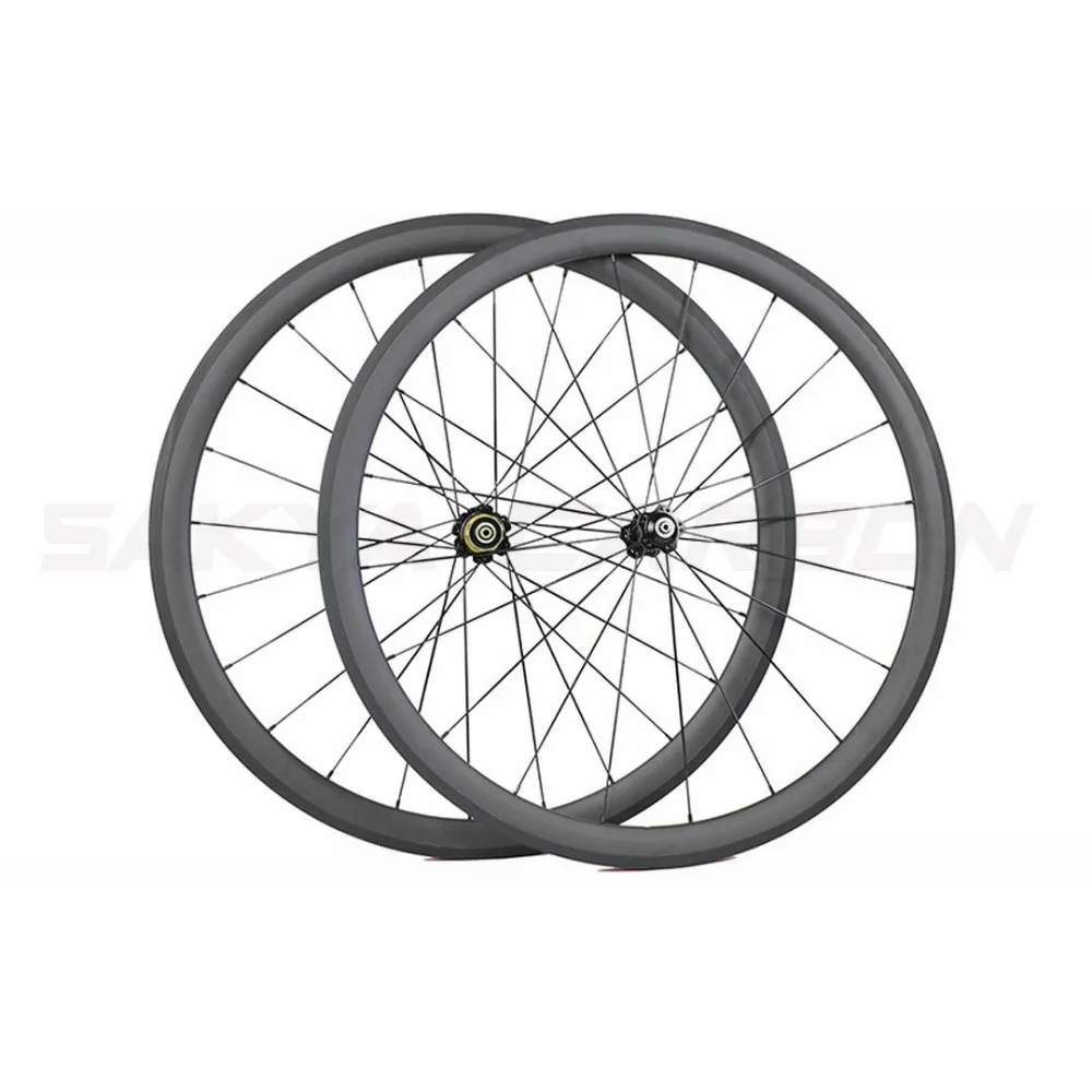 Cheap Ultra light 700C bicycle carbon wheels 24/30/35/38/45/50/55/60/75/88mm deep clincher tubular carbon wheels road bike wheels 4