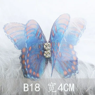 10 шт./лот, прозрачные двухслойные шифоновые кружева, цветные бабочки, шпилька, головной убор, аксессуары для рукоделия, невесты, фотографируют - Цвет: B18