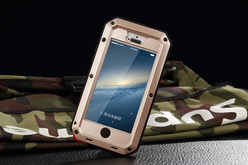 Сверхпрочная защита Doom Броня металлический алюминиевый чехол для телефона для iPhone 6 6S 7 8 Plus X 4 4S 5S SE 5C противоударный пылезащитный чехол