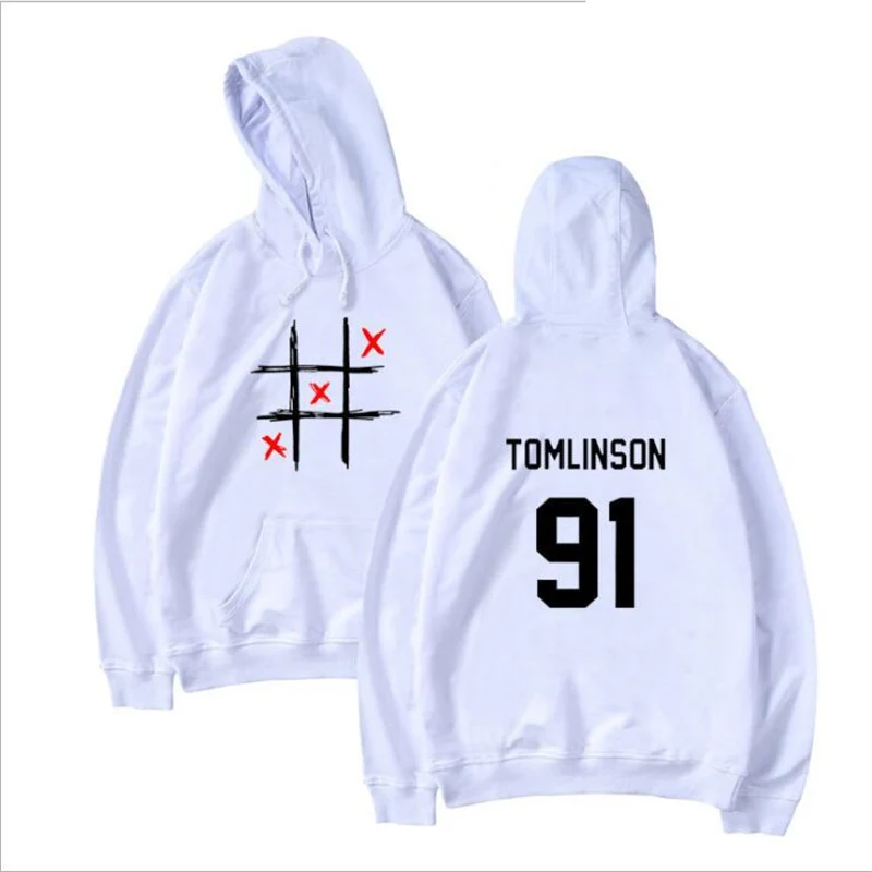 Louis Tomlinson 91 One Direction Oversized Hoodies Women Harajuku Sweatshirt Streetwear Hip Hop Fleece Hooded Jacket Coats Men