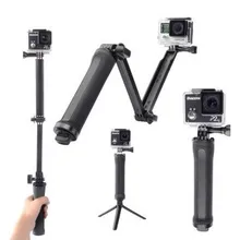 3-сторонний выход селфи монопод штатив-монопод для Gopro Hero 5 6 4 Session SJ4000 спортивной экшн-камеры Xiaomi Yi 4K Камера экшн-камеры Go Pro селфи-палка со штативом и Наборы