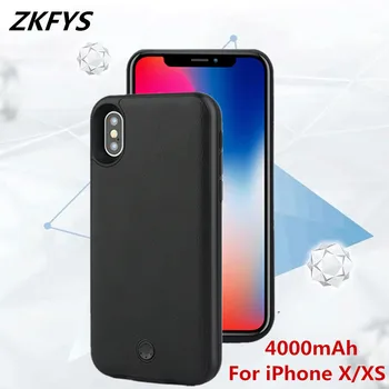 

ZKFYS Battery Power Cases For iPhone X XS Portable Battery Charger Case Cover 4000mAh External Power Bank Battery Charging Case