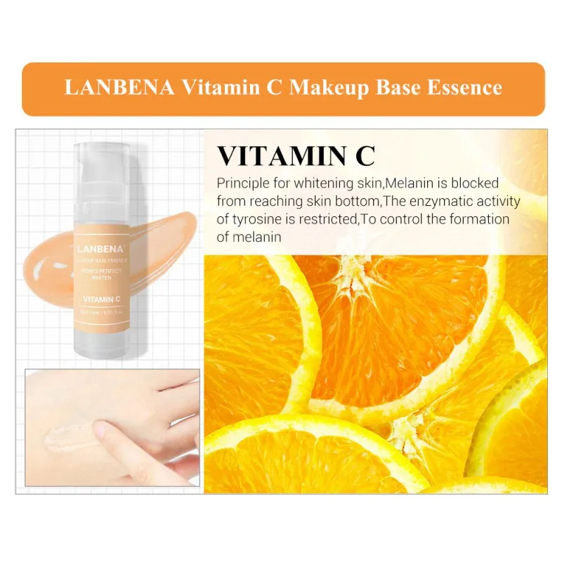 2019 Makeup Base Essence Makeup Primer VC 24K Gold Hyaluronic Acid Face Primer Pores Shrink Moisture Oil-Control Brighten