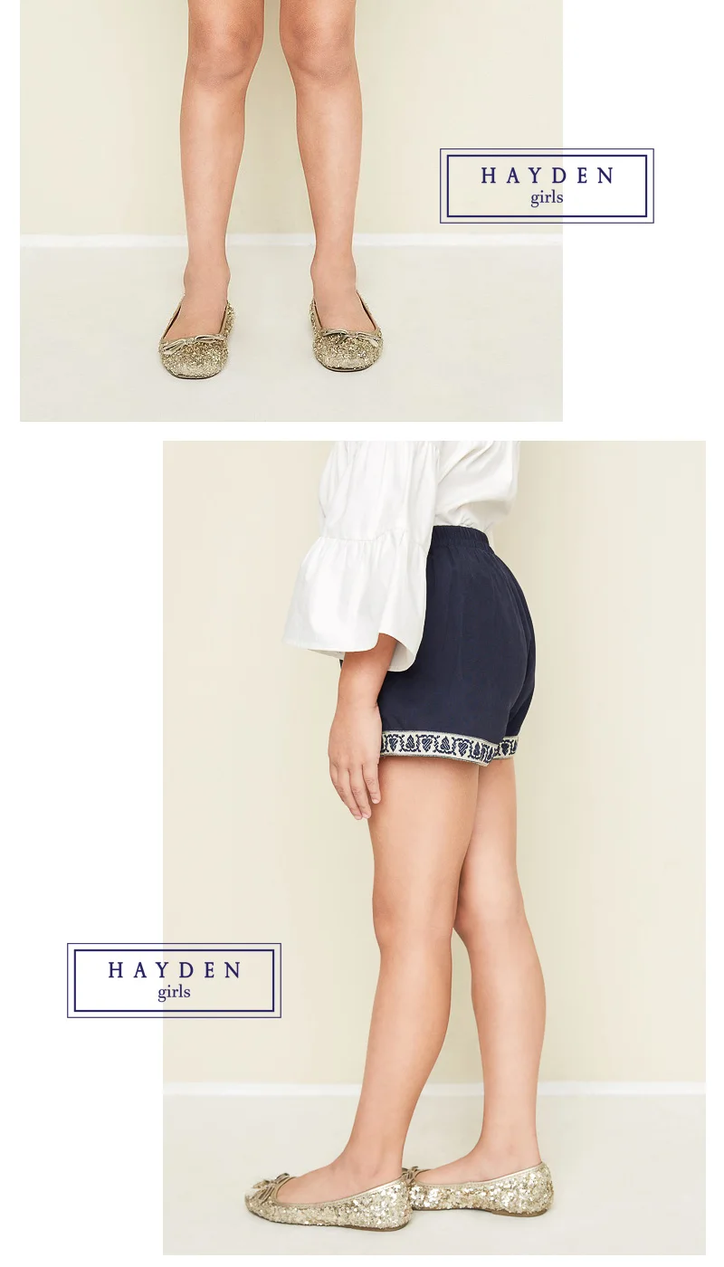 girls embroidered shorts G3769-7