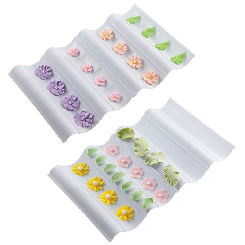 

2pcs Plastic Wave Plate DIY Fondant Cake Dry Styling Tools Wave Flower Former Set Kitchen Baking Tools Cake Accessories