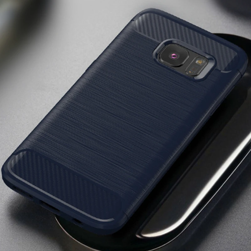 Матовый Силиконовый чехол из углеродного волокна для телефона SAMSUNG Note 9 S10e S9 S8 Plus S7